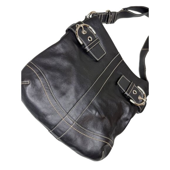 Y2K Coach Black Leather Soho Slim Duffle Shoulder Bag 1452 - Picture 4 of 9